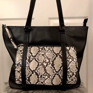 Large Steve Madden Bag with snake skin pouch